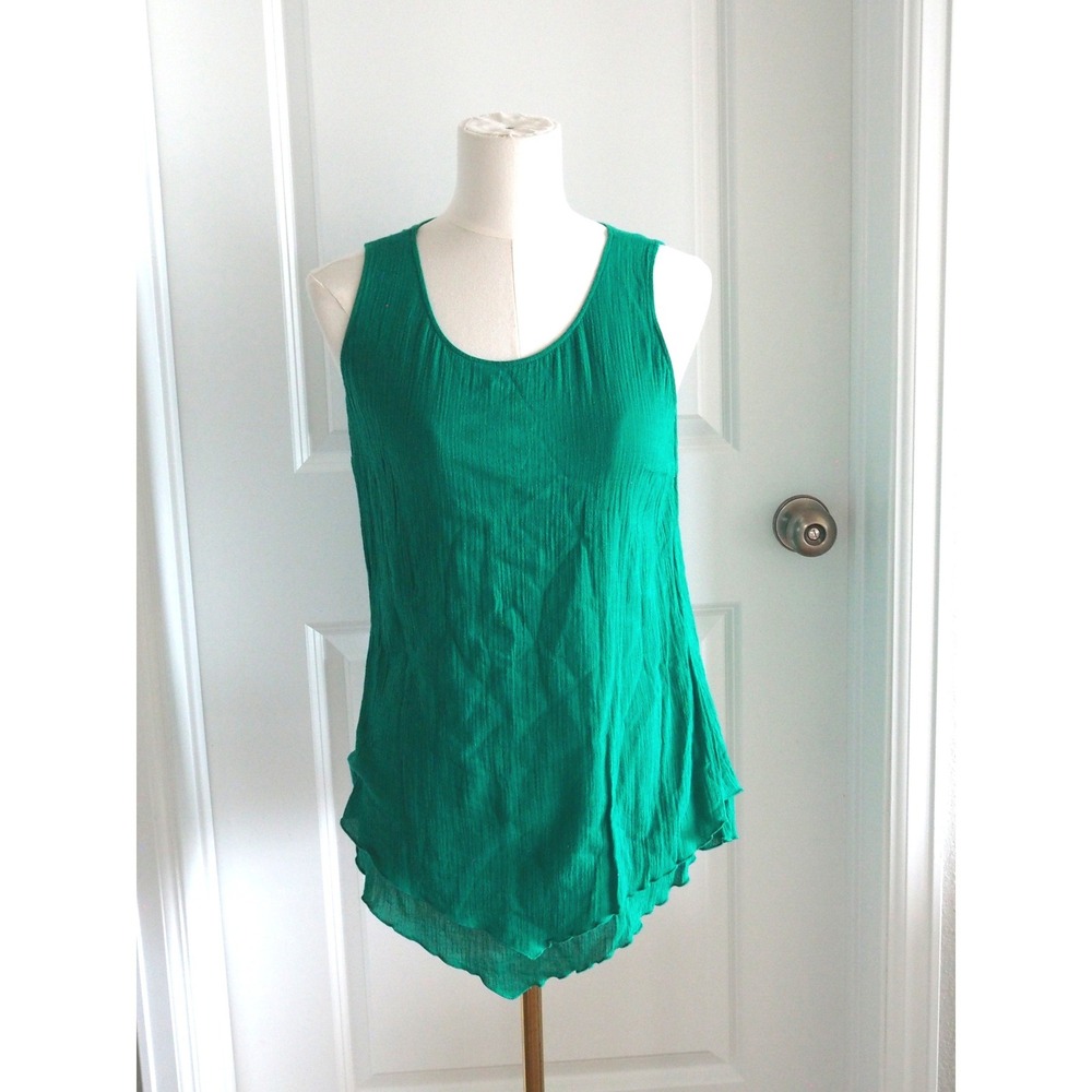 Soft Surroundings Siesta Key Green Tank Top Lagenlook XS Excellent Layered
